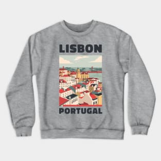 A Vintage Travel Art of Lisbon - Portugal Crewneck Sweatshirt